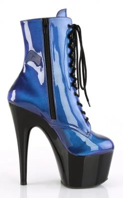 Pleaser ADORE-1020SHG Blue/Purple Hologram Ankle Boots Pole Shoes