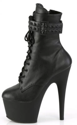 Pleaser Pole Shoes ADORE-1020STR Black Matte Strap Platform Boots