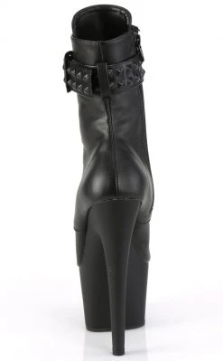 Pleaser Pole Shoes ADORE-1020STR Black Matte Strap Platform Boots