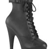 Pleaser Pole Shoes ADORE-1020STR Black Matte Strap Platform Boots
