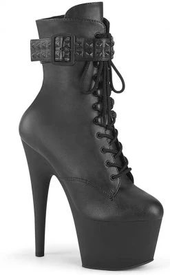 Pleaser Pole Shoes ADORE-1020STR Black Matte Strap Platform Boots