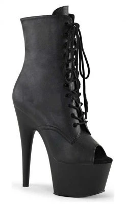 Pleaser Pole Shoes ADORE-1021 Black Matte Ankle Boots