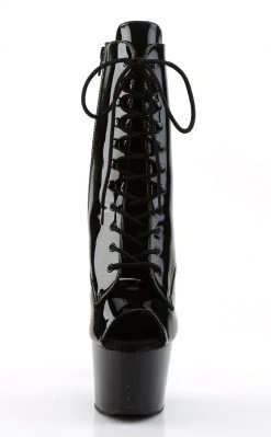 Pleaser ADORE-1021 Black Patent Ankle Boots Pole Shoes