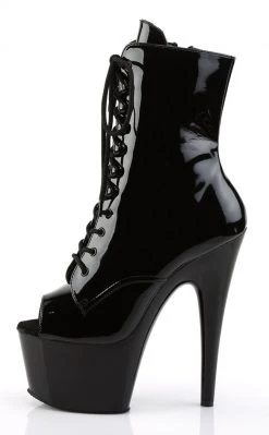 Pleaser ADORE-1021 Black Patent Ankle Boots Pole Shoes