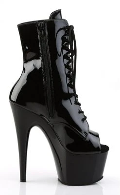 Pleaser ADORE-1021 Black Patent Ankle Boots Pole Shoes