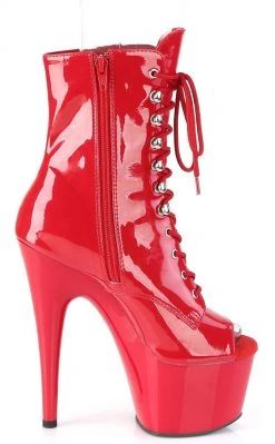 Pleaser ADORE-1021 Red Pink Ankle Boots