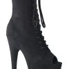 Pleaser Pole Shoes ADORE-1021FS Black Faux Suede Ankle Boots