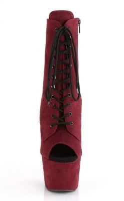 Pleaser Pole Shoes ADORE-1021FS Burgundy Faux Suede Ankle Boots