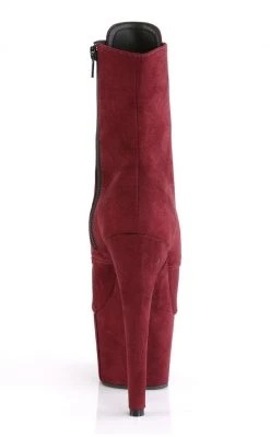 Pleaser Pole Shoes ADORE-1021FS Burgundy Faux Suede Ankle Boots