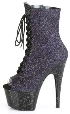Pleaser Pole Shoes ADORE-1021MG Purple Glitter Ankle Boots