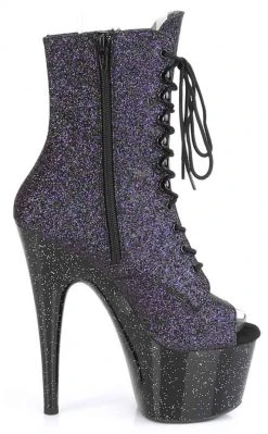 Pleaser Pole Shoes ADORE-1021MG Purple Glitter Ankle Boots
