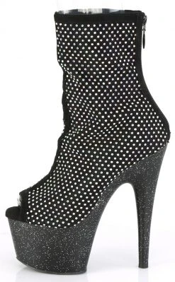 Pleaser ADORE-1031 Black Rhinestone Mesh Booties Pole Shoes 9 Pleaser ADORE-1031 Black Rhinestone Mesh Booties Pole Shoes