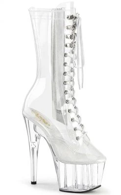 Pleaser Pole Shoes ADORE-1050C Clear Mid-Calf Boots