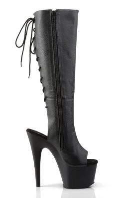 Pleaser ADORE-2018 Black Matte Knee High Boots