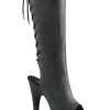 Pleaser ADORE-2018 Black Matte Knee High Boots