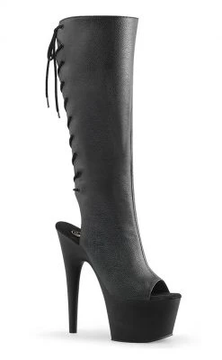 Pleaser ADORE-2018 Black Matte Knee High Boots