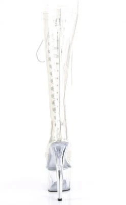 Pleaser Pole Shoes ADORE-2020C Clear Knee High Boots