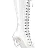 Pleaser ADORE-2021C Clear Knee Length Boots