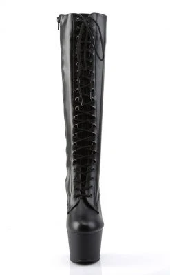 Pleaser ADORE-2023 Black / Black Matte Knee High Boots Pole Shoes
