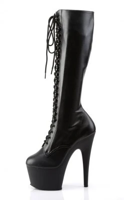 Pleaser ADORE-2023 Black / Black Matte Knee High Boots Pole Shoes
