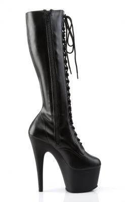 Pleaser ADORE-2023 Black / Black Matte Knee High Boots Pole Shoes