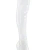 Pleaser ADORE-3000 White Holo Thigh High Boots