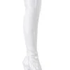 Pleaser ADORE-3000 White Thigh High Boots Pole Shoes