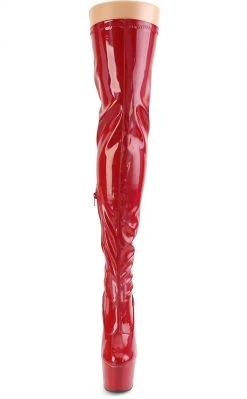 Pleaser ADORE-3000HWR Red Hologram Thigh High Boots Pole Shoes