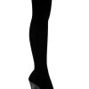 Pleaser Sale ADORE-3002 Black Velvet Thigh High Boots (AU Stock)
