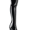 Pleaser ADORE-3011 Black Peep Toe Thigh High Boots