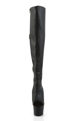 Pleaser ADORE-3019 Black / Black Matte Thigh High Boots
