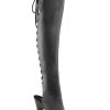 Pleaser ADORE-3019 Black / Black Matte Thigh High Boots
