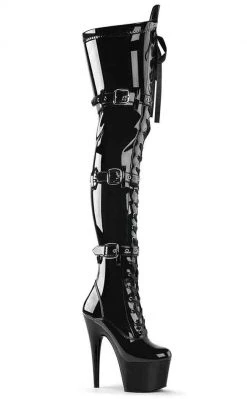 Pleaser ADORE-3028 Black Thigh High Boots