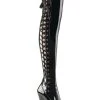 Pleaser ADORE-3050 Blk Str Pat/Blk Thigh High Boots Pole Shoes