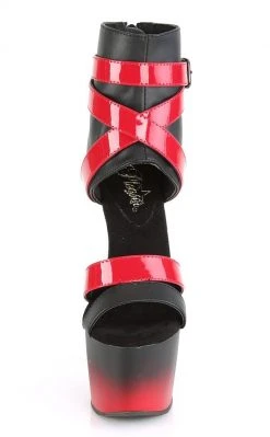 Pleaser ADORE-700-15 Red & Black Booties