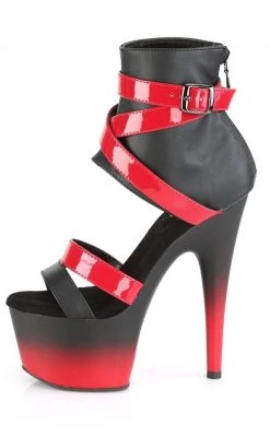 Pleaser ADORE-700-15 Red & Black Booties