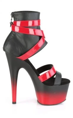 Pleaser ADORE-700-15 Red & Black Booties