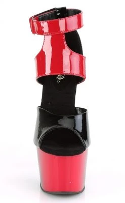Pleaser ADORE-700-16 Black & Red Patent Heels