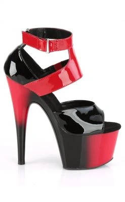 Pleaser ADORE-700-16 Black & Red Patent Heels