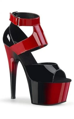 Pleaser ADORE-700-16 Black & Red Patent Heels