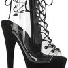 Pleaser Pole Shoes ADORE-700-30FS Black/Clear Faux Suede Heels