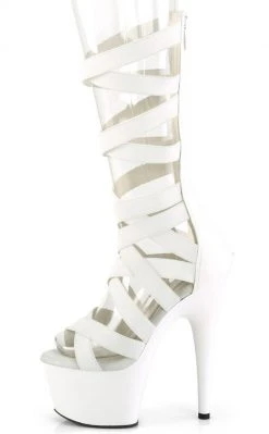 Pleaser ADORE-700-48 White Matte Sandals Pole Shoes