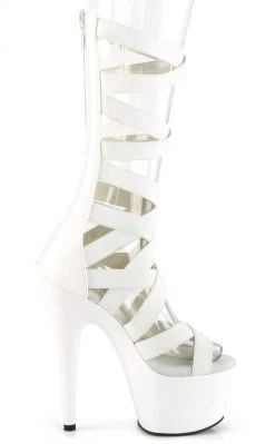 Pleaser ADORE-700-48 White Matte Sandals Pole Shoes