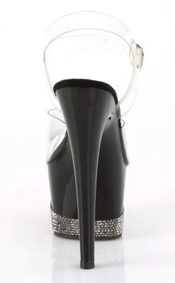 Pleaser ADORE-708-3 Black & Pewter Rhinestone Heels
