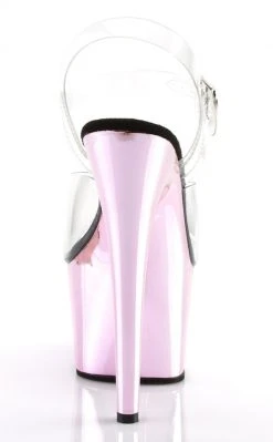 Pleaser ADORE-708 Clear & Baby Pink Chrome Heels