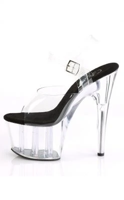 Pleaser Pole Shoes ADORE-708 Clear & Black Heels
