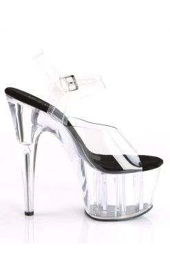 Pleaser Pole Shoes ADORE-708 Clear & Black Heels