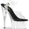 Pleaser Pole Shoes ADORE-708 Clear & Black Heels
