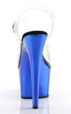 Pleaser Pole Shoes ADORE-708 Clear & Blue Chrome Heels 10 Pleaser Pole Shoes ADORE-708 Clear & Blue Chrome Heels