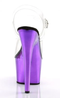 Pleaser ADORE-708 Clear & Purple Chrome Heels Pole Shoes